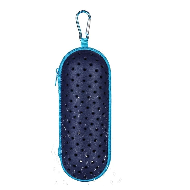 LALA swimming glasses case for swimming glasses, EVA transport case with exhaust hole Sunglasses case with zipper with clip