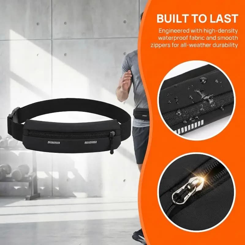 Elastic Foldable Running Waist Bag Lightweight Storage Belt for Outdoor Exercise