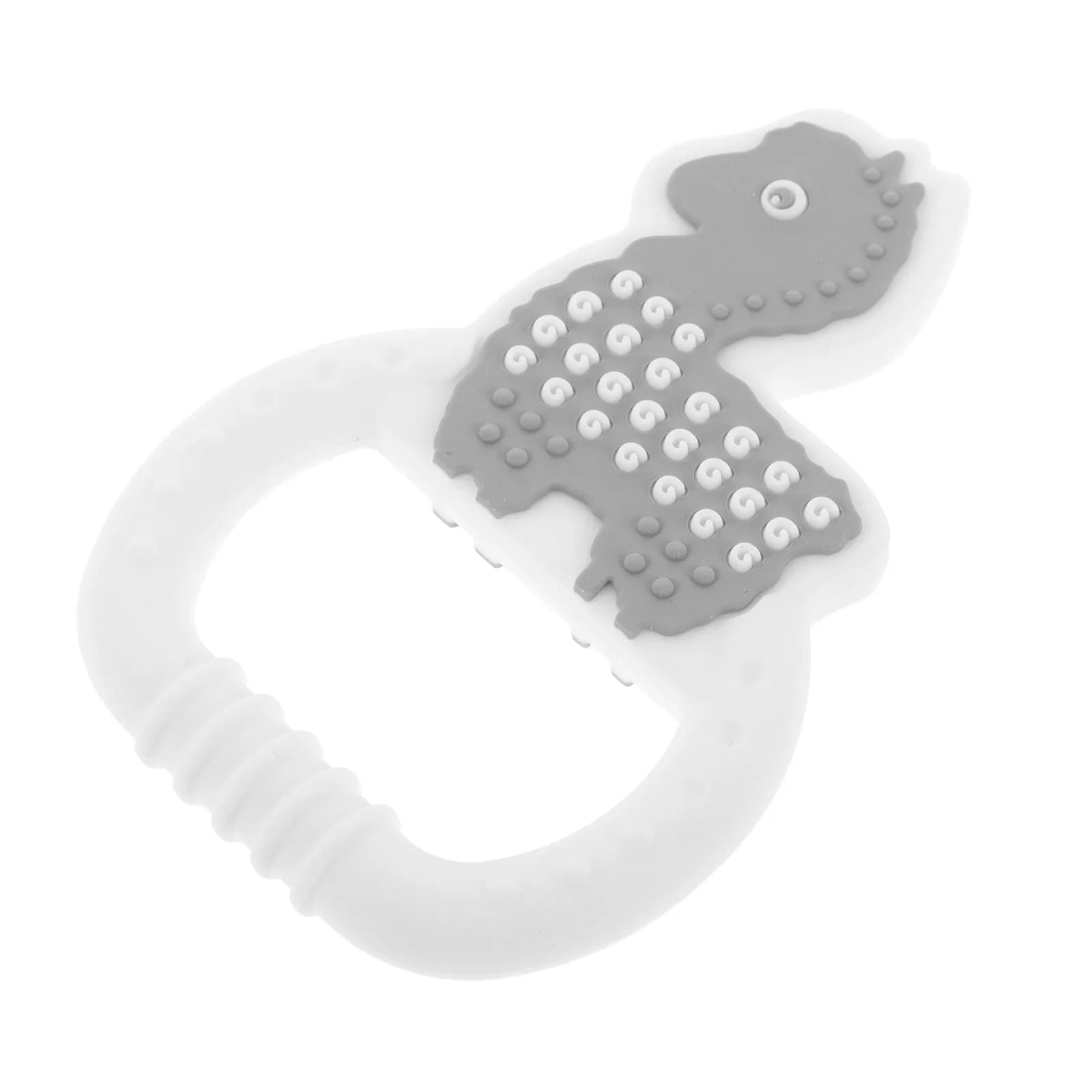 Massaggiagengive per neonati in silicone flessibile, anello da masticare per la dentizione, design a cartone animato, allevia il fastidio, resistente all'usura, per neonati