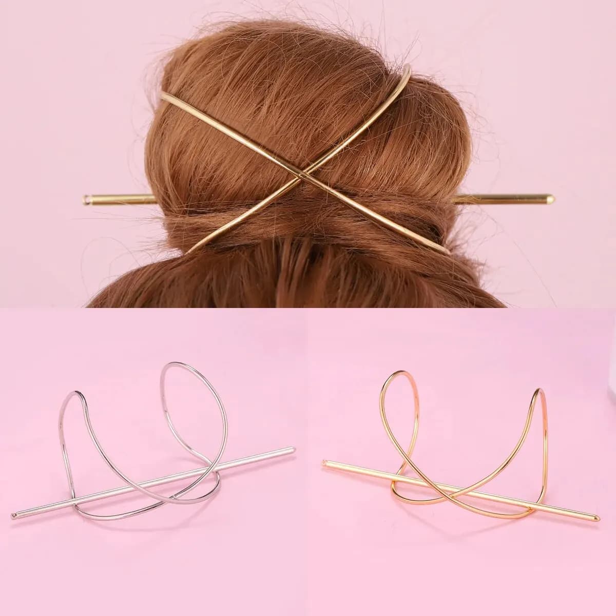 Four Seasons Foreign Trade New Irregular Cross Fashion Ball Head Metal Hairpin Hair Accessories
