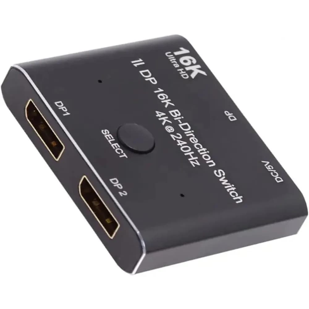 Switch Splitter Hub selector NFHK DP DisplayPort 2.0 Bidirectional 2x1 Support HDCP SST Exterior 16K@60hz 4K@240hz Converter