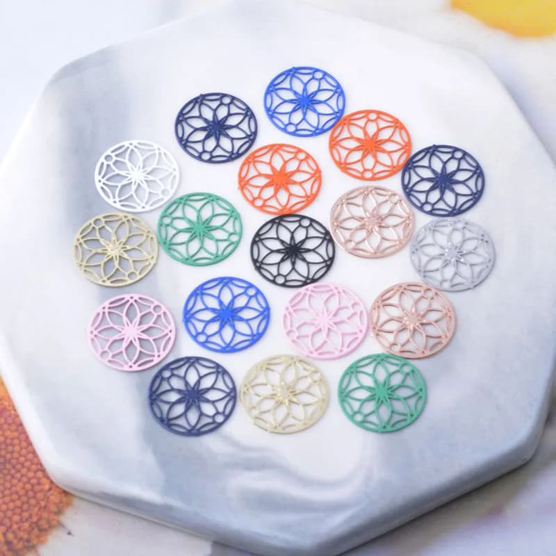 30 pcs AC10954 1.3 cm Brass Small Pendants And Round Pendants Round Connector Golden Light Bracelet Pendant FAI Jewels FROM YOU Earrings Results