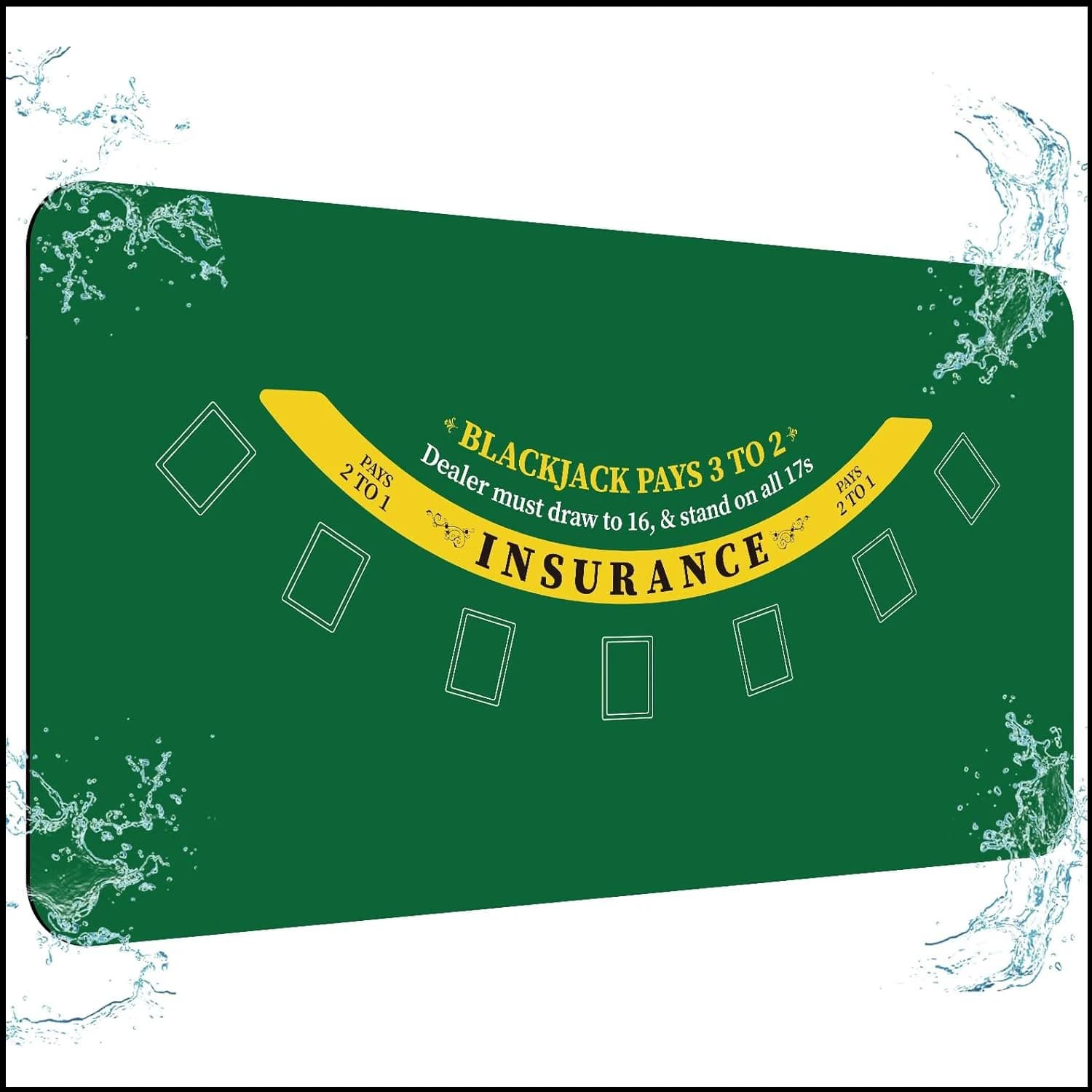120x60 cm verde blackjack tappetino da gioco silenzioso e antiscivolo gioco di scacchi e carte tappetino da poker accessorio per l'intrattenimento
