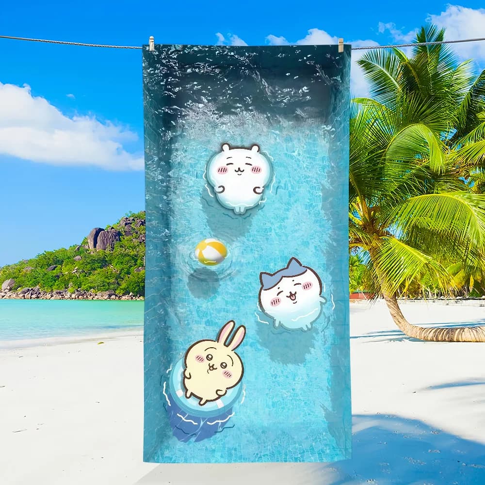 Accappatoio in tessuto Kawaii C-ChiikawaS, ad asciugatura rapida, leggero, portatile, per campeggio, piscina, viaggi