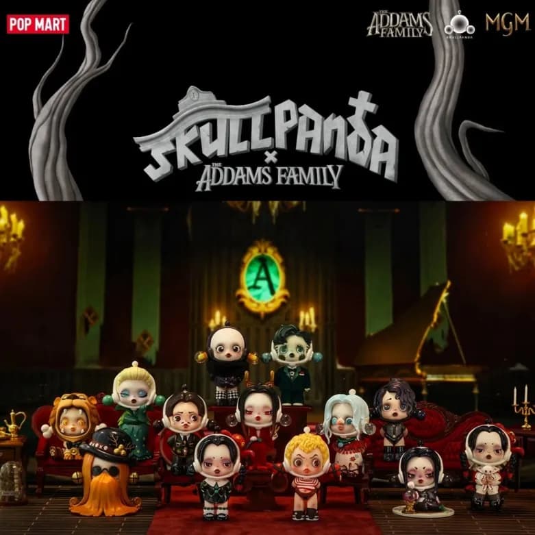 POP MART SKULLPANDA Serie Famiglia Addams Scatola Cieca Scatola Misteriosa Guess Bag Giocattoli Bambola Cute Anime Figura Ornamenti Per Il Desktop