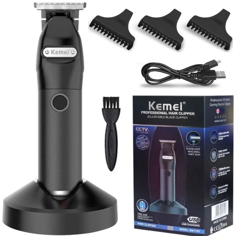 KM-1753 pro cordless cordless men electric hair trimmer professional barber hair clipper beard haircut machine ricaricabile