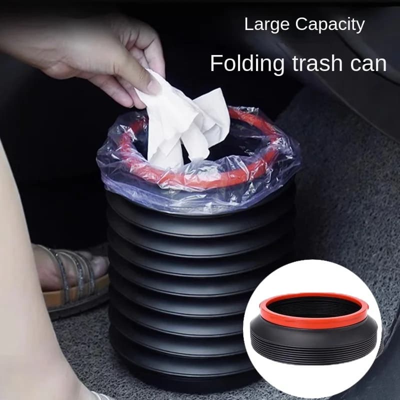 Universal Organizer Car Clamshell Trash Bin Hanging Vehicle Garbage Dust Case Storage Box Black ABS Square Pressing Trash Can