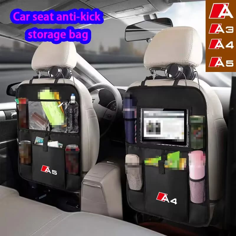 Car Seat Back Storage Organizer with Kick Guard,car accessories,for Audi A A3 A4 A5