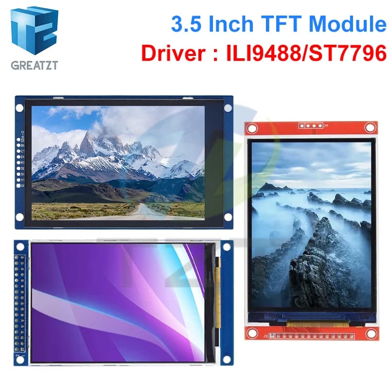 GREATZT 3.5" 3.5 inch TFT LCD Touch Screen Module 480x320 ST7796U ILI9488 LCD Display for Arduino UNO MEGA2560 Without Touch