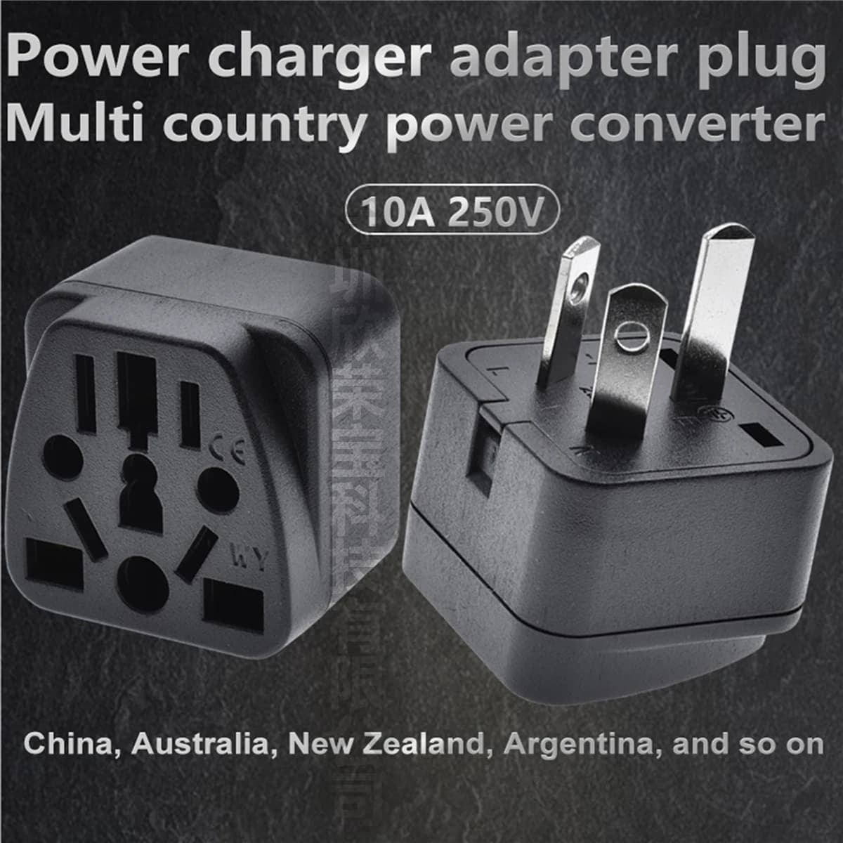 Adattatore da viaggio universale per prese elettriche australiane (AU) e cinesi (CN) con convertitore di alimentazione CA per prese AU/UK/EU/US