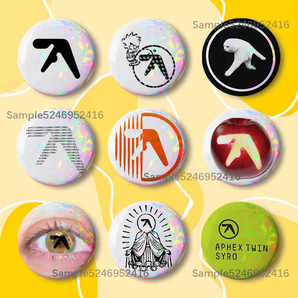Spilla rotonda creativa A-Aphex Twin Xtal Syro Laser Badge, spilla dal design di nicchia per zaino, accessori per spille da bavero