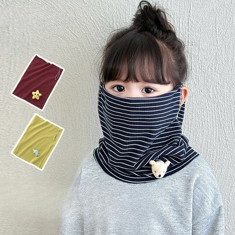Sciarpa per maschera per bambini 2 I1 Scaldacollo invernale in pile antivento Passamontagna per cartoni animati per ragazzi e ragazze, morbida copertura per il viso elasticizzata
