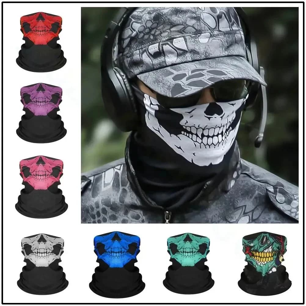 Maschera scheletro Maschera natalizia con teschio per uomo Mezza maschera scheletro Passamontagna con teschio Ghetta con collo a teschio Mezza passamontagna Mezza faccia