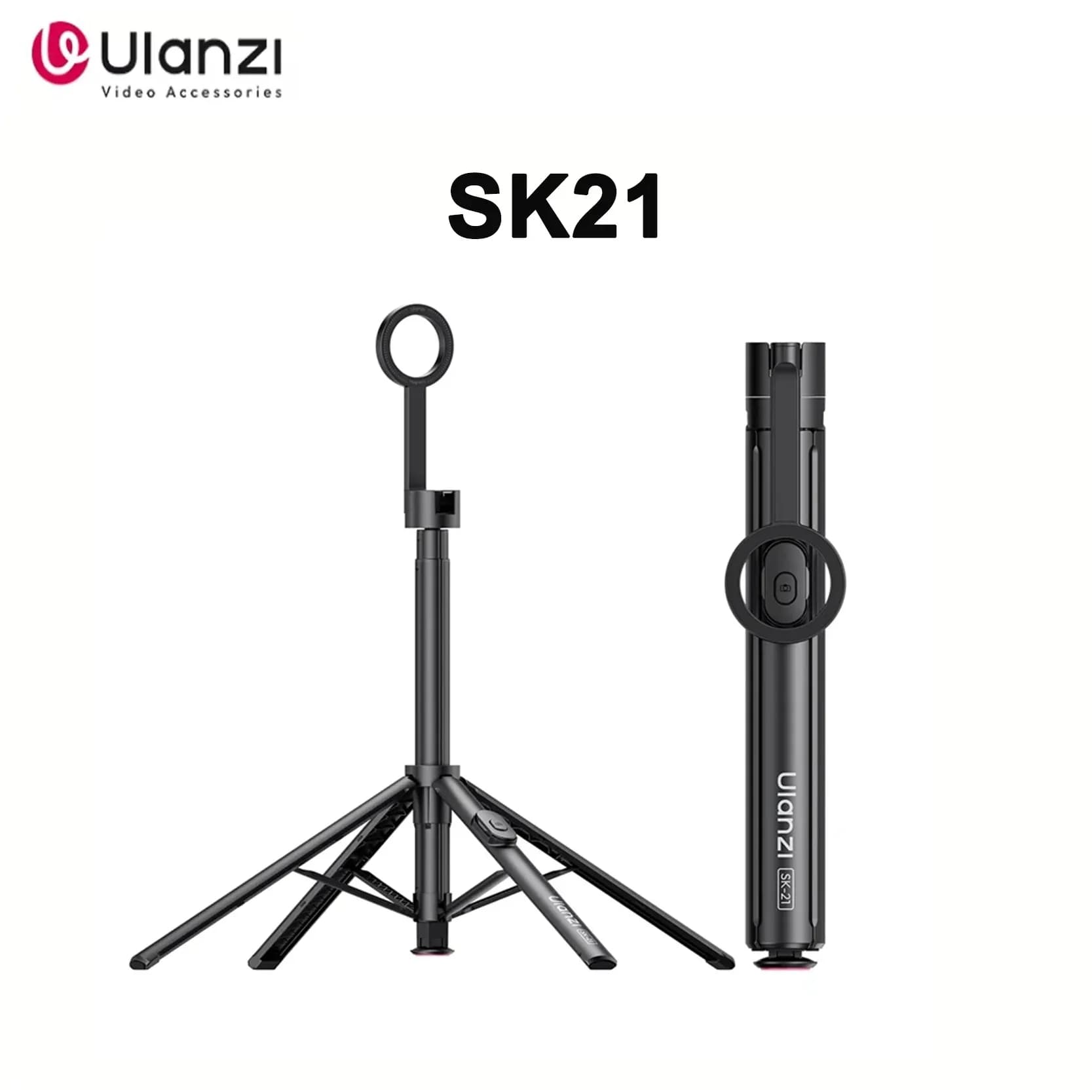 Treppiede magnetico originale Ulanzi SK21 con apertura automatica, asta di prolunga a 8 sezioni per riprese video con telefono, magnetico.