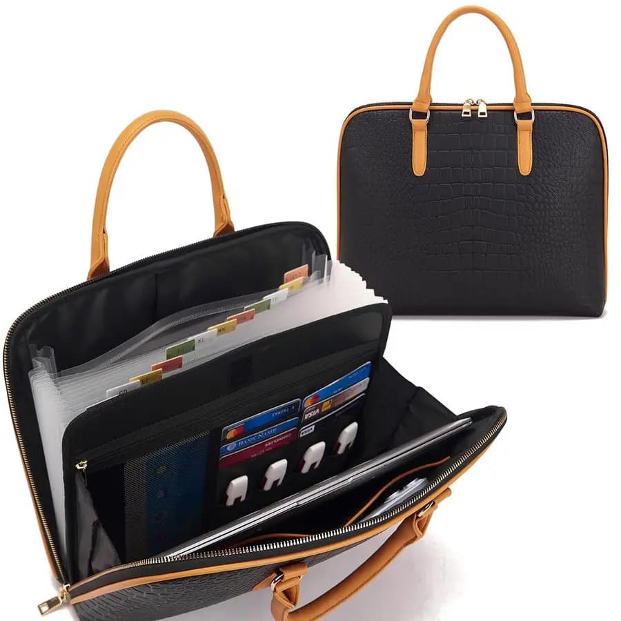 Organizer Portadocumenti, Cartella con Cerniera ed Etichette, Cartella Espandibile a 12 Tasche con Multi-Scomparti per Documenti Formato Lettera e A4