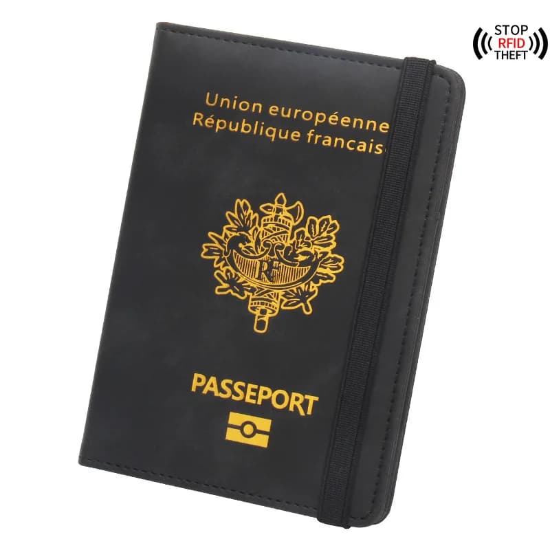 Porta Passaporto Francese RFID - Porta Carte e Documenti da Viaggio per Uomo/Donna, Regalo da Viaggio