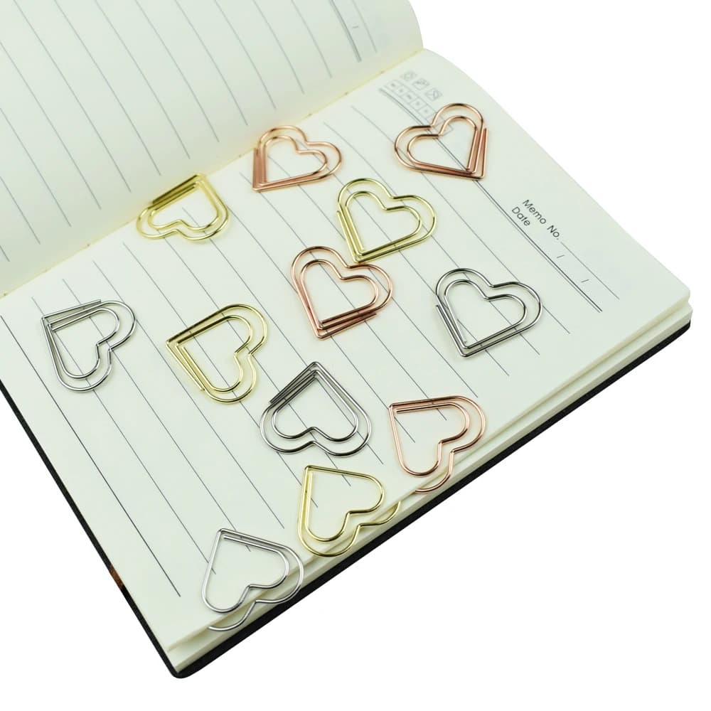 Set da 12 fermagli a cuore colorati per appunti d'amore, journaling, fai da te, artigianato, forniture scolastiche, organizzazione ufficio, bomboniere
