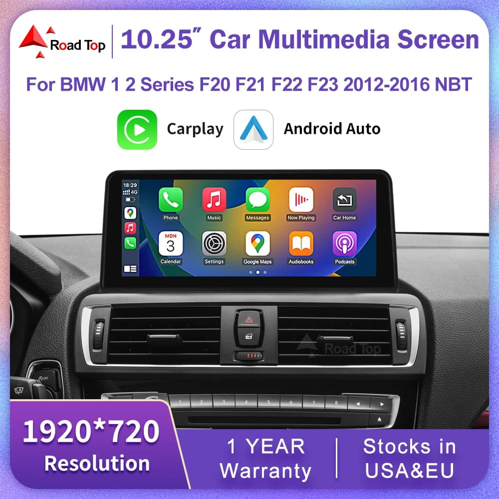 10.25 "12.3" Wireless CarPlay Android Auto 1920*720 Schermo di visualizzazione multimediale per BMW Serie 1 2 F20 F21 F22 F23 F45 F46 Radio