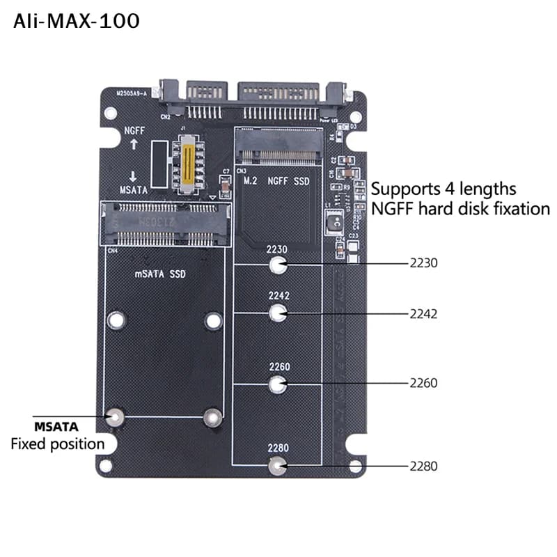 【A8】（)1Pc 2025 Nuovo Adattatore Esterno NGFF a SATA 3 per HDD, Scheda Adattatore Protocollo MSATA SSD M.2 SATA per Trasferimento Dati