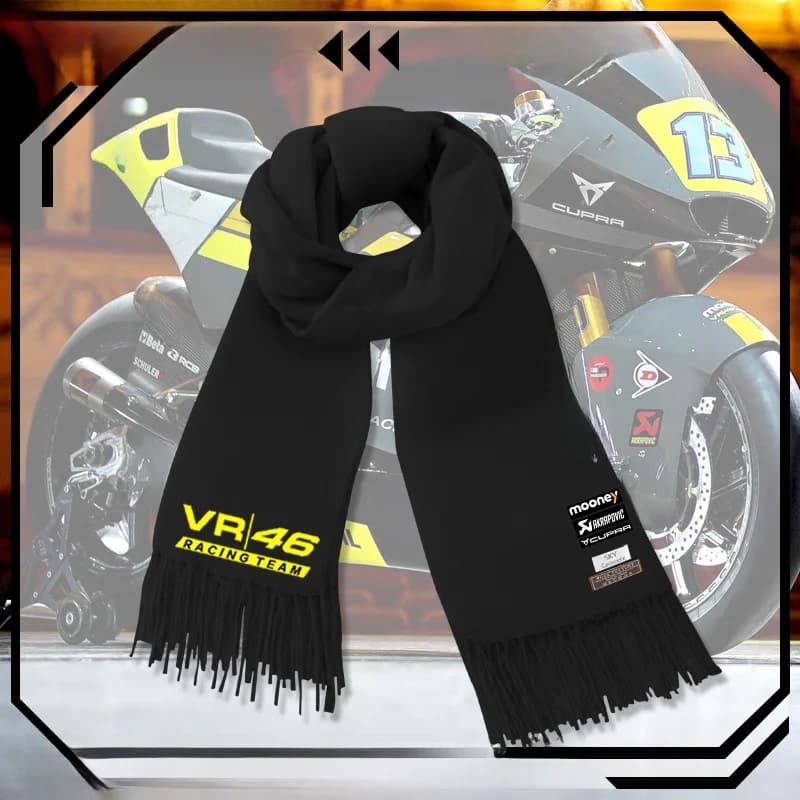 MOONEY VR46 Racing Team Scarf, Unisex Winter Neckline, Free Time Casual Scarf, Shoulder Scarf, Winter Autumn Fashion for Men and Women