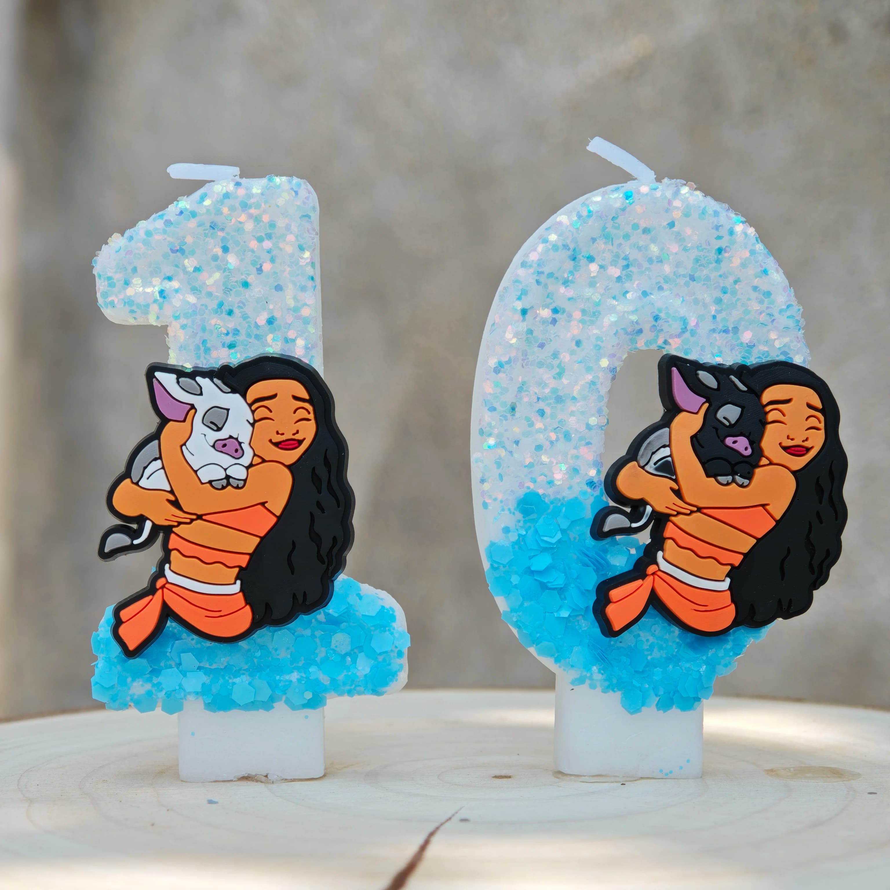 Cute Ocean Adventures Moana Candle Cartoon 0-9 Number Kids Birthday Cake Decoration Supplies Anime Party Accessories Supplies