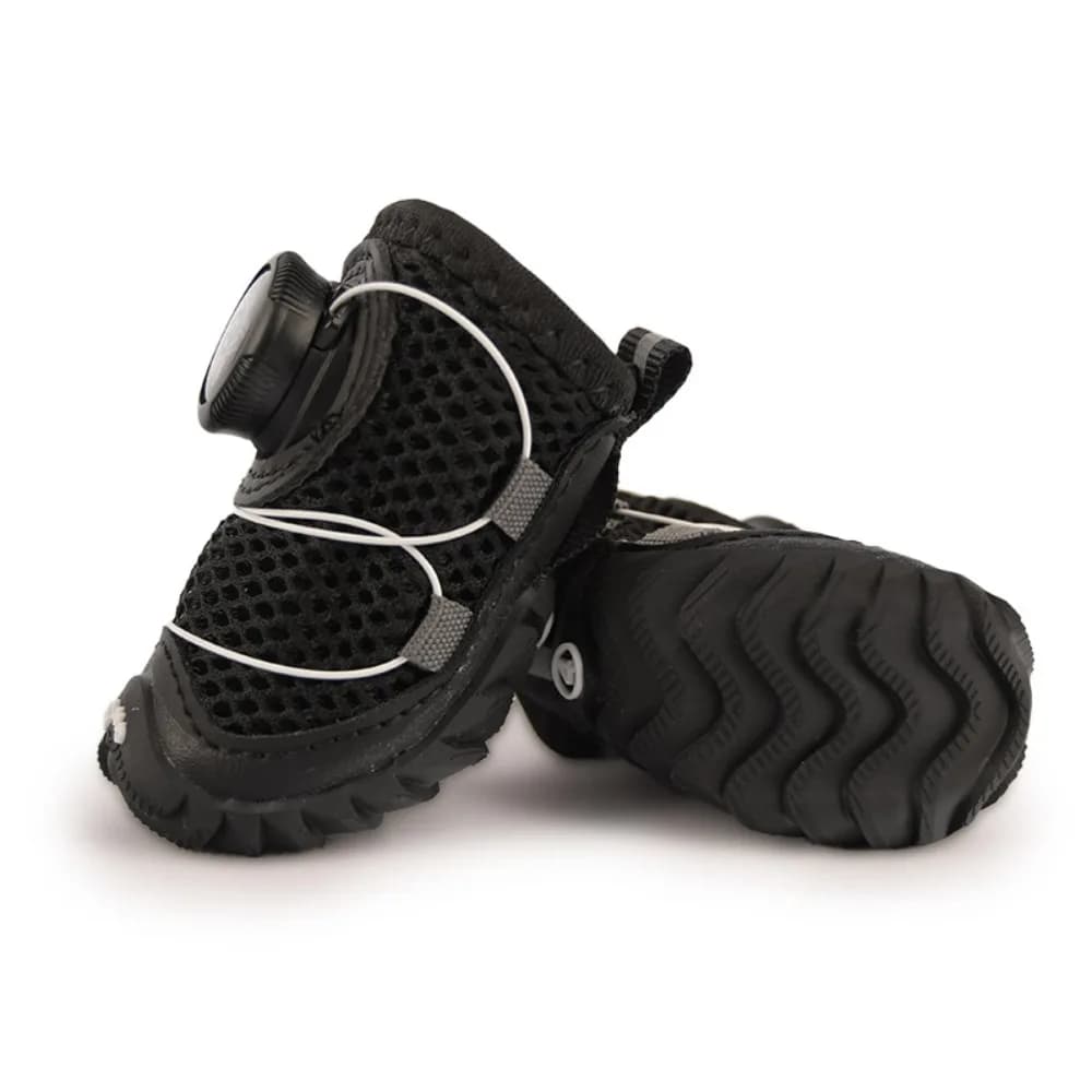 4 pezzi/set scarpe in rete per cani traspiranti regolabili stivali per animali domestici antiscivolo riflettenti scarpe da ginnastica per cani sottili regolabili passeggiate all'aperto