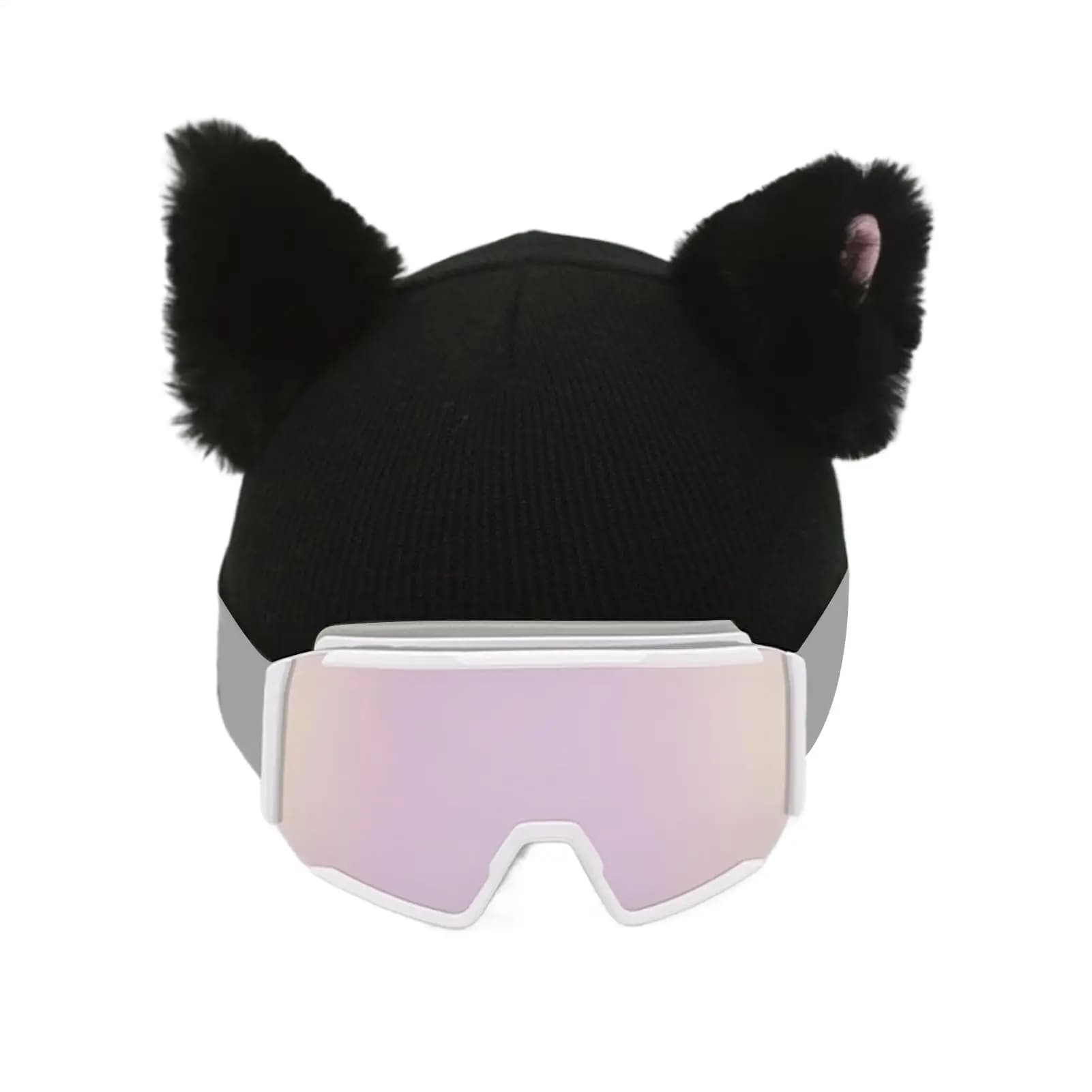 Copricapo Decorativo in Peluche con Orecchie da Gatto, Protezione per Cappelli Invernali e Sportivi