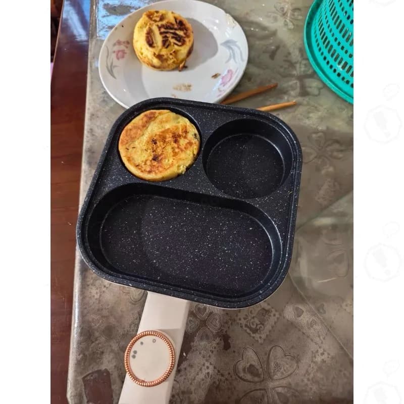 220V 3 in 1 Breakfast Maker Egg Frying Pan Non-stick Home Fried Steak Pot Multi Cooker for Breakfast
