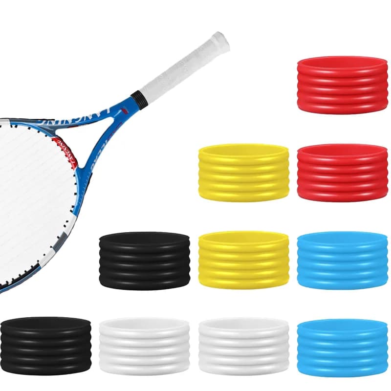 4Pcs Tennis Racket Overgrip Bands Non Slip Rubber Fixed Rings Replacement Grips For Badminton Squash Sports Rackets