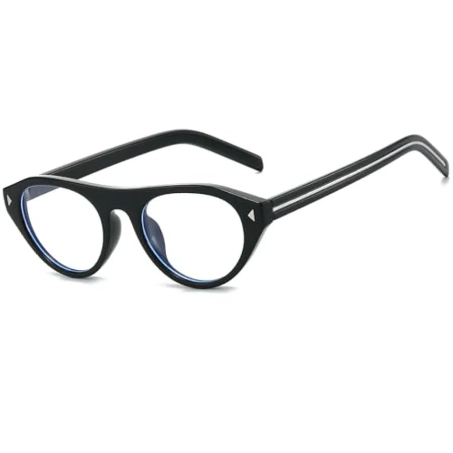 R Oval Glasses Women, Trendy Round Cateye Tortoise Frame Clear Lens Glasses Nerd Eyeglasses