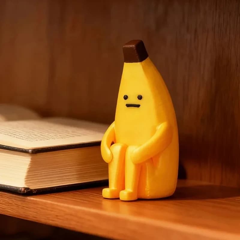 Banana Ansiosa Stampata in 3D, Miniature Carine e Durevoli in PLA, Decorazione per Casa, Ufficio e Auto, Regalo Creativo Antistress