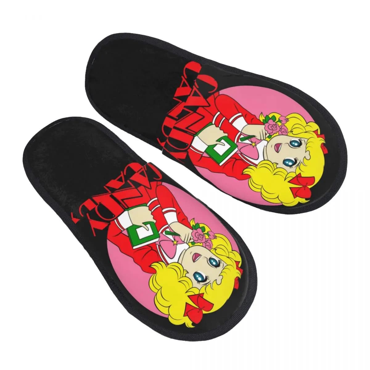 Pantofole in memory foam personalizzate Candy Candy Cozy Scuff Scarpe da casa per camera da letto anime giapponesi da donna