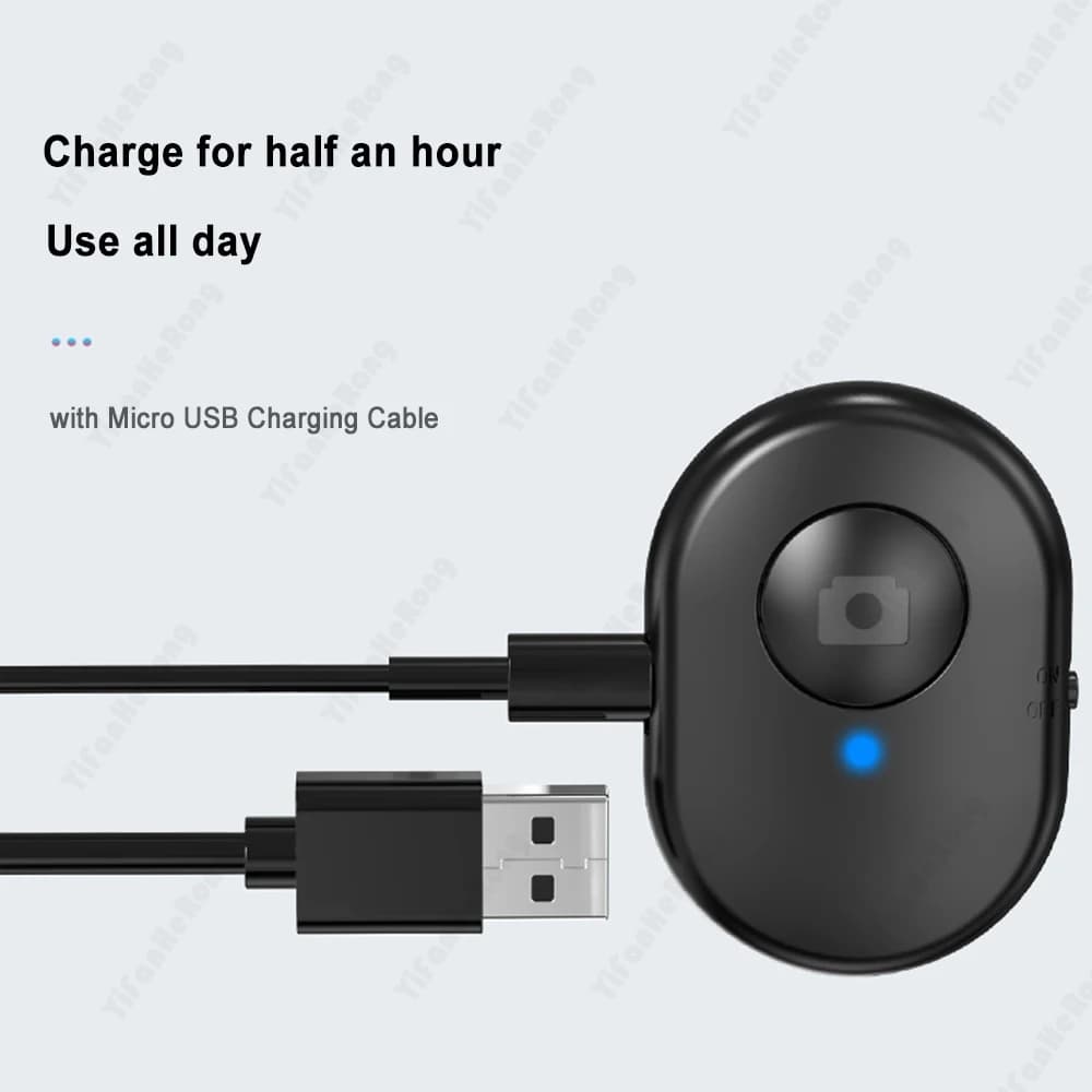 Portatile ricaricabile Bluetooth compatibile Micro USB Selfie Stick telecomando Wireless 1 pulsante Selfie Controller per IOS Android