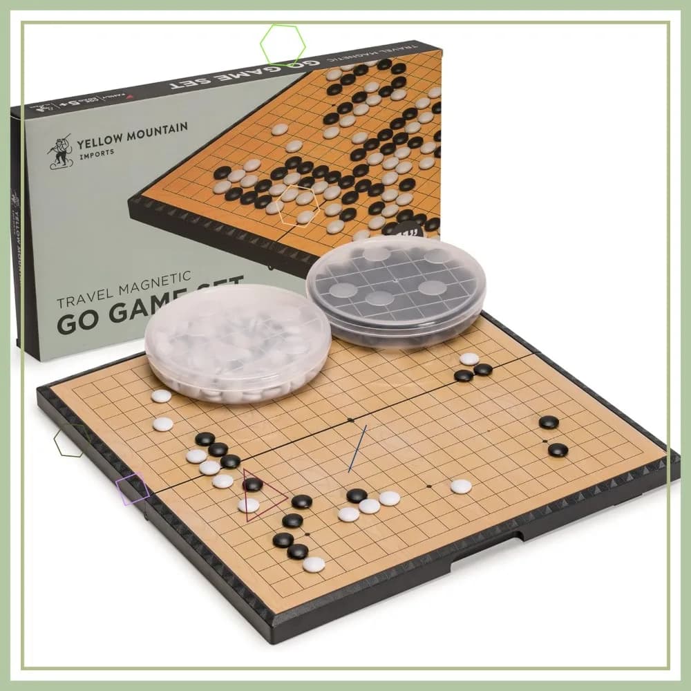 Set da Gioco Go Magnetico con Pietre in Plastica Convesse Singole e Tavola da 11 Pollici, Kit da Viaggio Portatile
