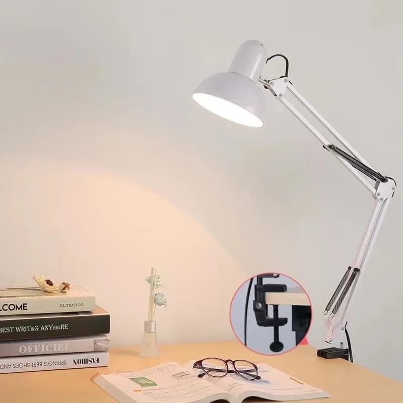 Lampada da Scrivania LED Classica Pratica con Braccio Lungo per Protezione Occhi, Manicure, Ciglia, Studio, Lettura, Lavoro, Riparazioni, Tatuaggi