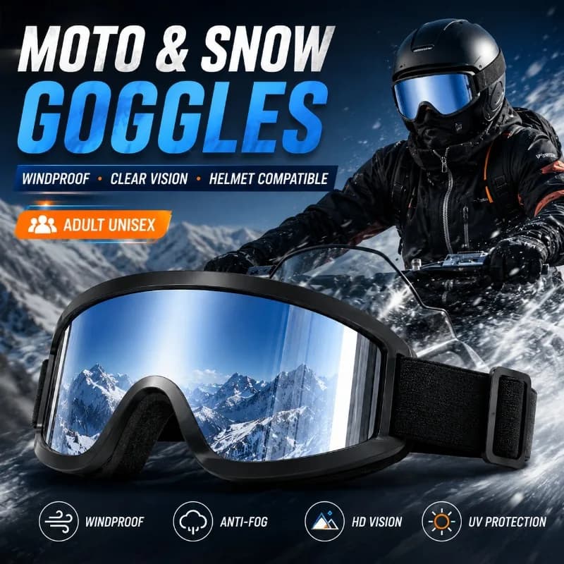 Unisex Ski Goggles Windproof Outdoor Sports Eyewear HD PC Lens Snowboard Motorcycle Riding Sunglasses for Men Women Travel Gear