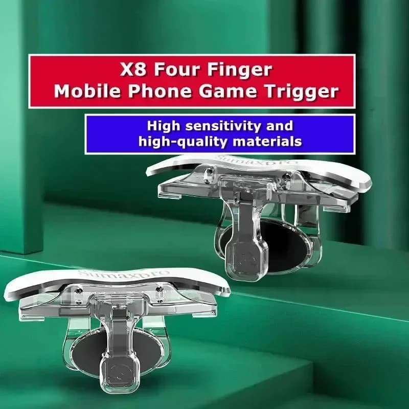 2 pcs ABS mobile phone game Trigger X8 Gamepad Joystick Controller for PUBG Snap lens L1R1 alloy key button for Android IPhone