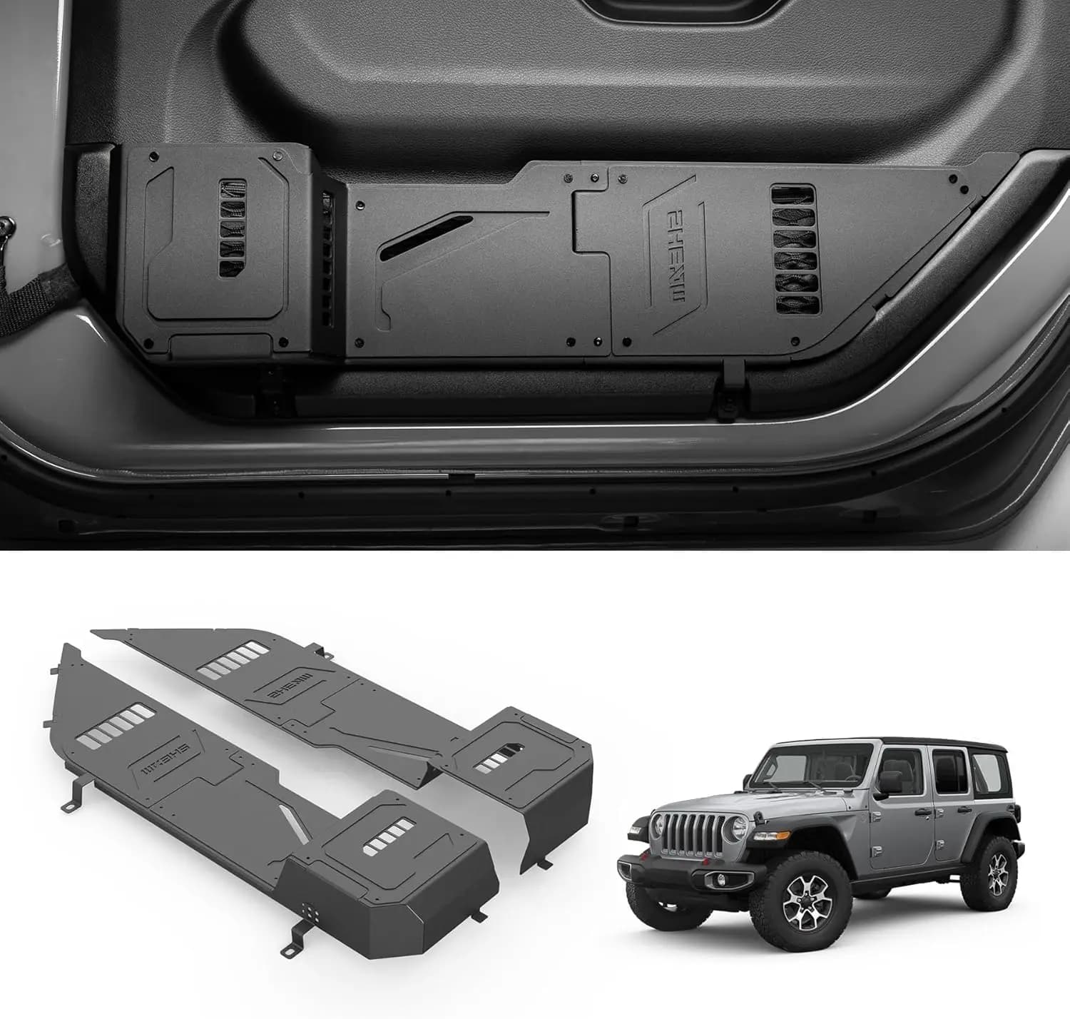 Scatola portaoggetti universale in metallo per portiera con portabicchieri per modelli Jeep, accessori organizer per interni auto - 2 pezzi
