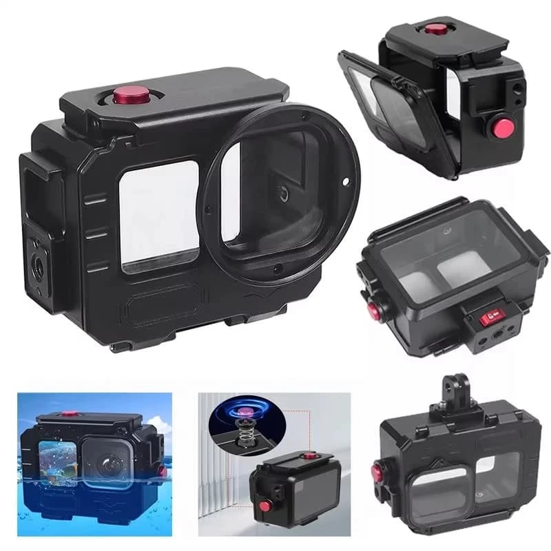 Waterproof Housing for GoPro 13 12 11 10 9 Action Camera 60M Deep Diving 1/4 Quick Installation Sand Underwater Protective Frame