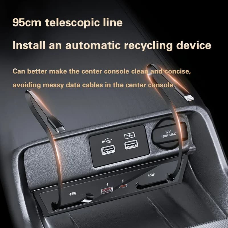 Caricatore Rapido 130W per Honda Civic Integra 2022-2025, Stazione di Ricarica con Splitter USB per Accendisigari