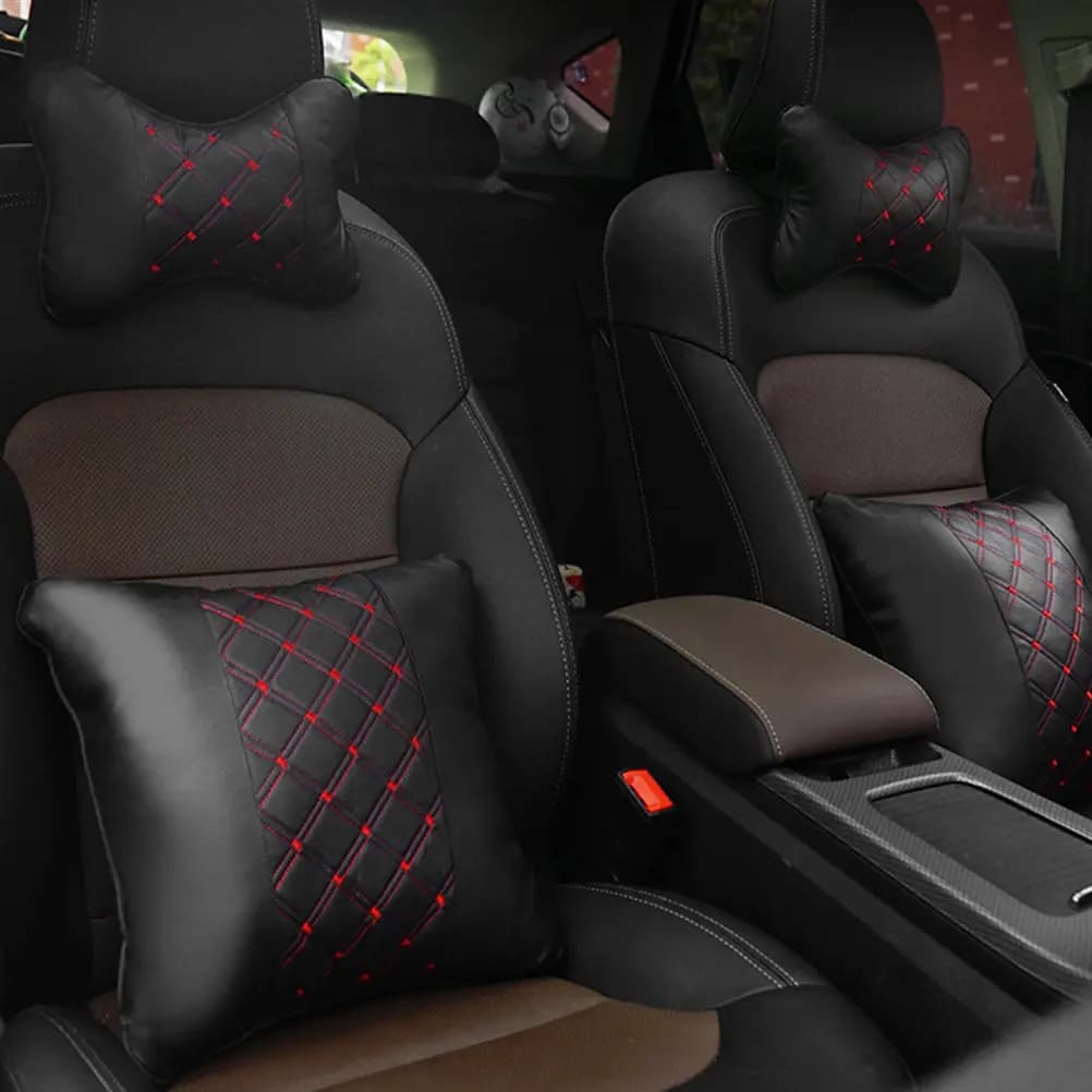 Cuscino per il Collo da Auto Universale Ergonomico, Supporto per Lunghe Viaggi, Riduce la Pressione sul Collo, Traspirante in PU e Cotone PP, Poggiatesta Auto