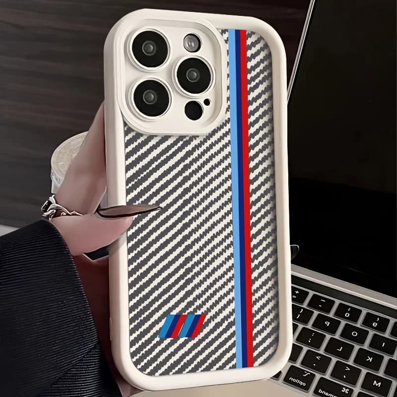 Creative tri color ribbon pattern phone case suitable for iPhone 17 16 15 14 13 12 11 Pro/Max/Plus anti drop and shockproof