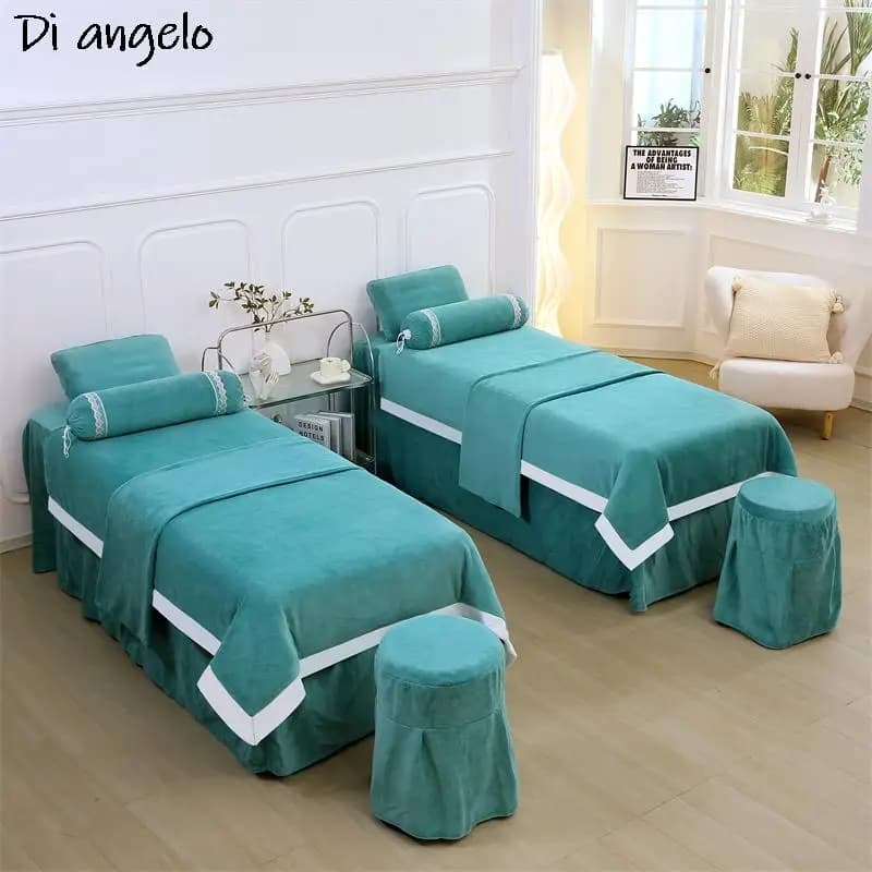 Set of crystal velvet bed linen, beauty salon, massage spa Tuina, bed linen, pillow lining, baby bedspread, custom size, 4-8 pieces, # S