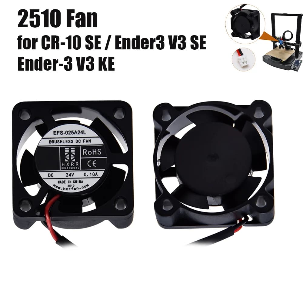 2510 Ball Bearing Fan for 3D Printer Ender 3 V3 SE Ender-3V3KE CR-10 SE Axial Cooling Fan Hotend 2510 24V Brushless DC 0.1A