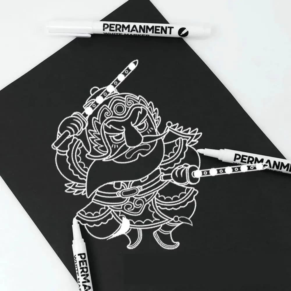 3/6 pezzi di scrittura artistica penna di vernice bianca impermeabile punta fine pennarello di vernice acrilica penne di vernice a base di olio forniture di cancelleria