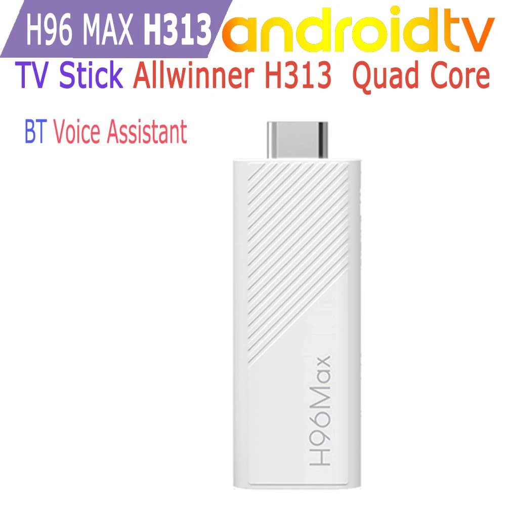 H96 Max H313 Android TV Stick Allwinner Quad Core 4K Video Wifi6 BT Telecomando Vocale Assistente Smart TV Box