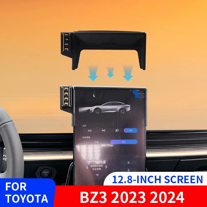 For Toyota BZ3 2023 2024 12.8 inch Screen Car Phone Support Navigation Screen Fixed base Wireless charging cell phone bracket