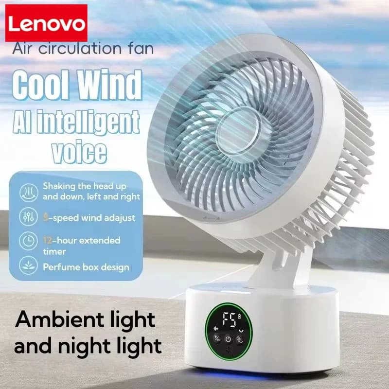 Xiaomi Portable Rechargeable USB Wall Hanging Fan Remote Control Folding Shaking Head Fan With Nightlight Air Cooler Household
