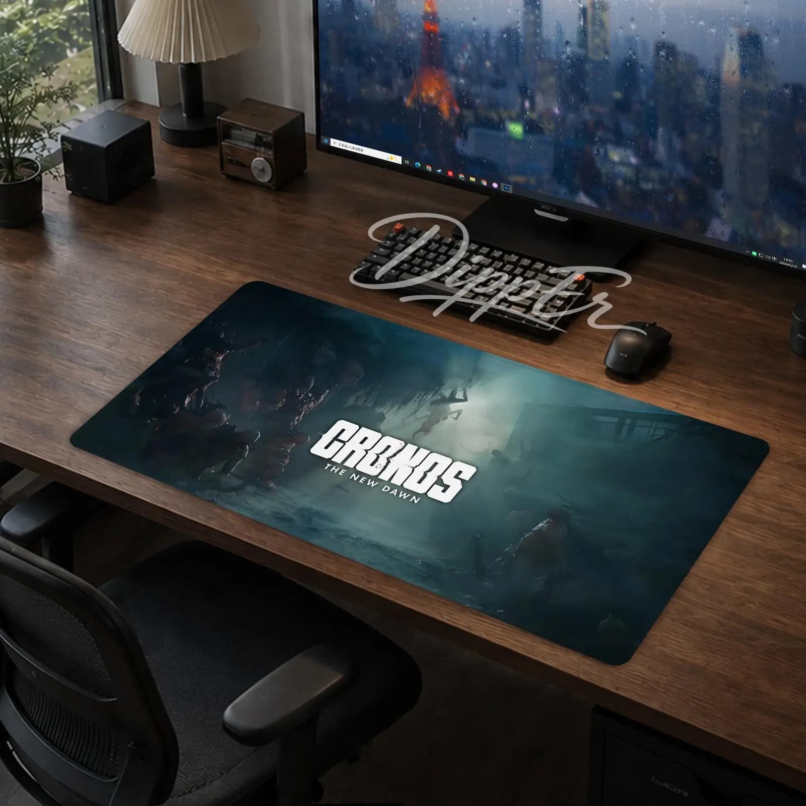 Tappetino per mouse Cronos New Dawn, tappetino da scrivania per gaming e ufficio, antiscivolo, grande, personalizzabile, con bordi cuciti e base in gomma.