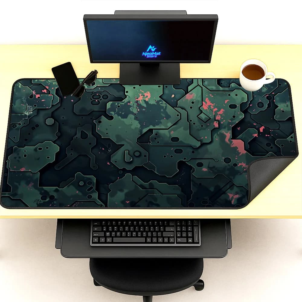 Xxxl Mousepad Green Gaming 1200x600 Car Circuit Mouse Pad 140x60 Technology Desk Mat Cyber Geometric Carpet Camo Extended Pad